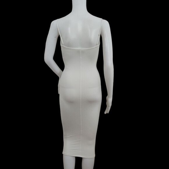 RE ONA Sweetheart Midi Dress Size XS White Stretch Padded Bra Lined Date Night - Picture 5 of 10